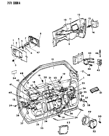 1987 Dodge Daytona Latch Assembly Diagram for 4336378