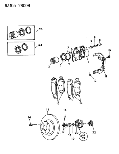 1993 Dodge Caravan Brakes, Front Diagram 1 - Thumbnail