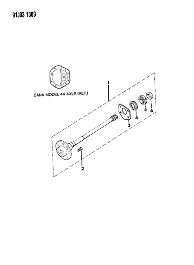 1991 Jeep Comanche Shaft - Rear Axle Diagram 2 - Thumbnail