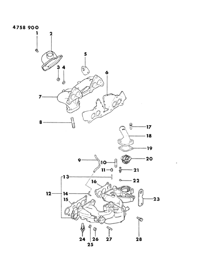 1984 Dodge Colt Manifolds Diagram 5 - Thumbnail