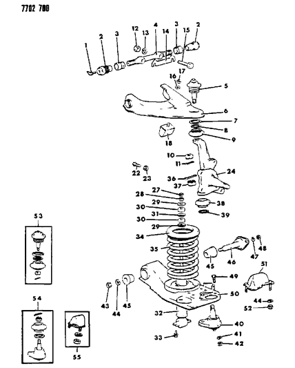 1987 Dodge Raider Suspension - Front Diagram 2 - Thumbnail