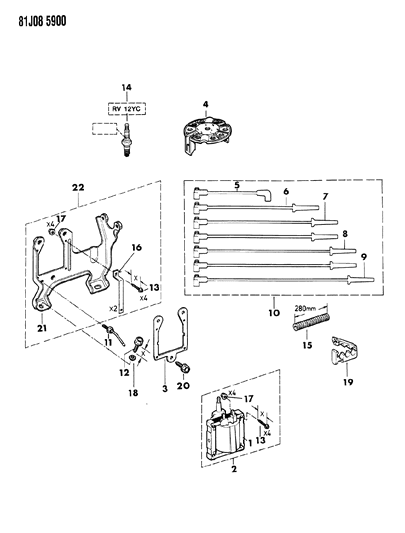 1986 Jeep Comanche Coil - Sparkplugs - Wires Diagram 3 - Thumbnail