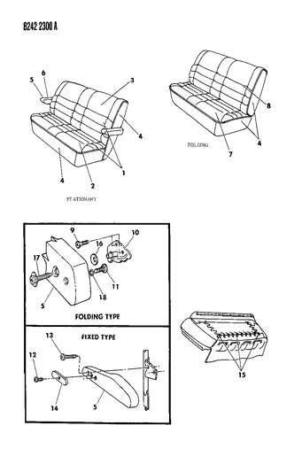 1988 Dodge Caravan Rear Seat Diagram 2 - Thumbnail