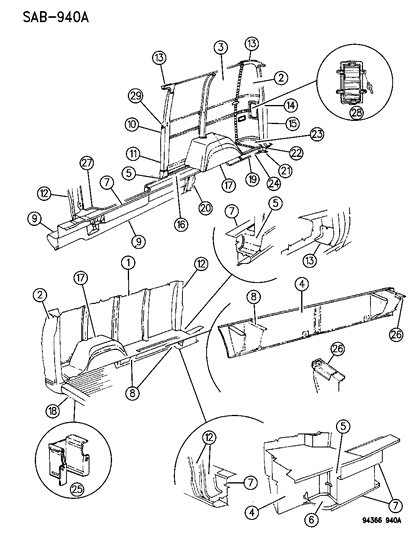 1995 Dodge Ram Wagon Filler, Upper Passenger Side Diagram for 55346982