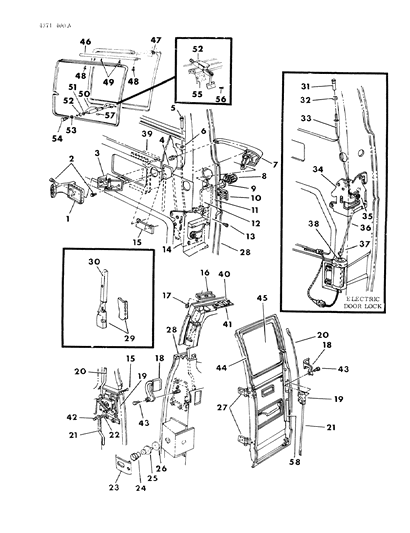 1985 Dodge Ram Van Washer, Door Latch Striker Diagram for 6026361