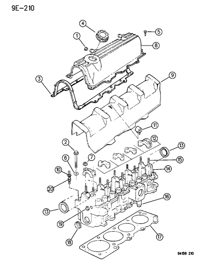 1994 Dodge Shadow Cylinder Head Diagram 1 - Thumbnail