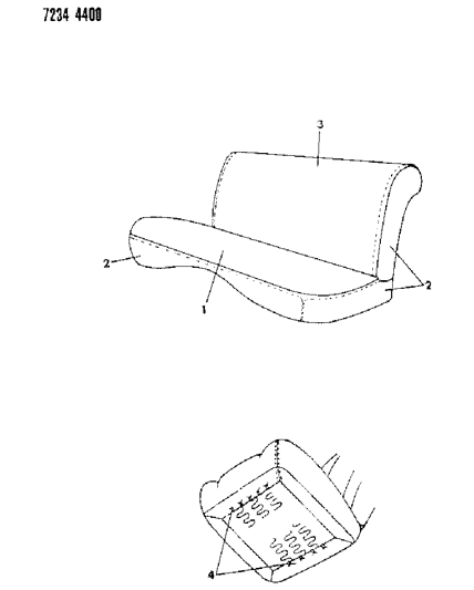 1987 Dodge Aries Rear Seat Diagram 6 - Thumbnail
