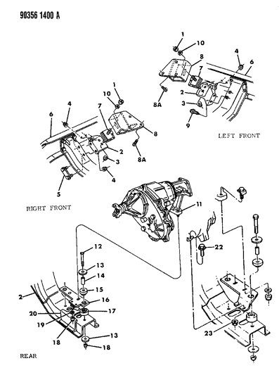 1992 Dodge D150 Engine Mounting Diagram 2 - Thumbnail