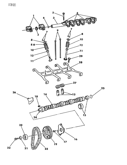 1985 Dodge Diplomat Plate, Camshaft Sprocket Thrust Diagram for 1618670