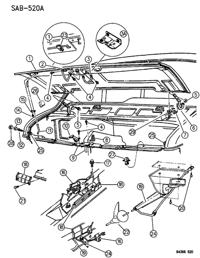 1994 Dodge Ram Wagon Info Label Diagram for 4215966