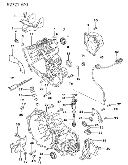 1994 Dodge Colt Housing, Clutch Diagram for MD738894