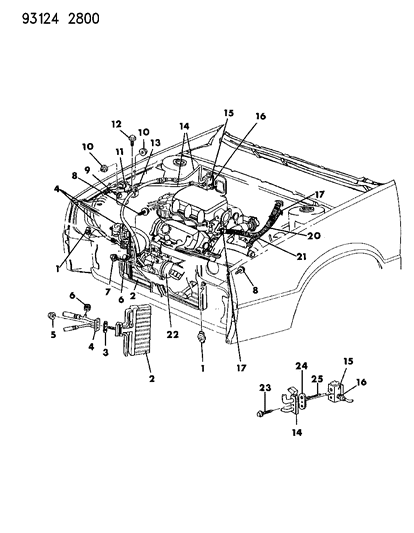 1993 Dodge Daytona Plumbing - A/C & Heater Diagram 3 - Thumbnail