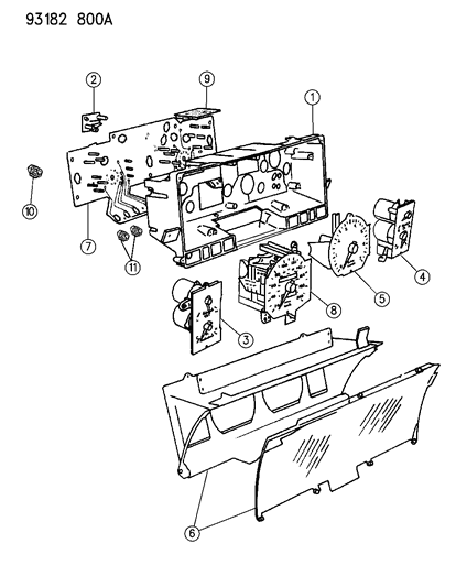 1993 Chrysler LeBaron Sedan Instrument Panel Cluster Diagram