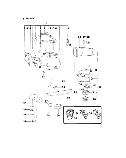 1986 Dodge Conquest Window Relay Diagram for MB084670