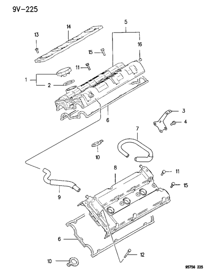 1996 Dodge Stealth Rocker Cover Diagram 1 - Thumbnail