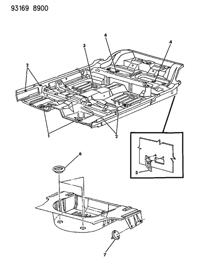 1993 Chrysler New Yorker Salon Floor Pan Plugs Diagram