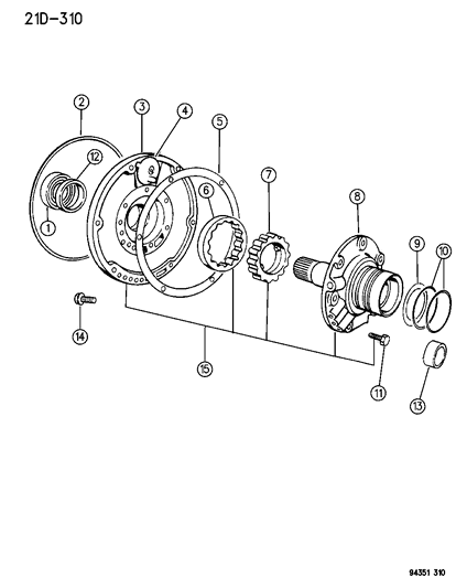 1994 Dodge Ram Wagon Oil Pump With Reaction Shaft Diagram 3 - Thumbnail
