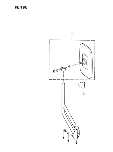 1985 Jeep Wrangler Mirror - Exterior Diagram 2 - Thumbnail