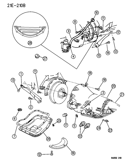 1994 Dodge Ram 2500 Cover, Clutch Housing Dust Seal W/8.0 L Engine Diagram for 52117614