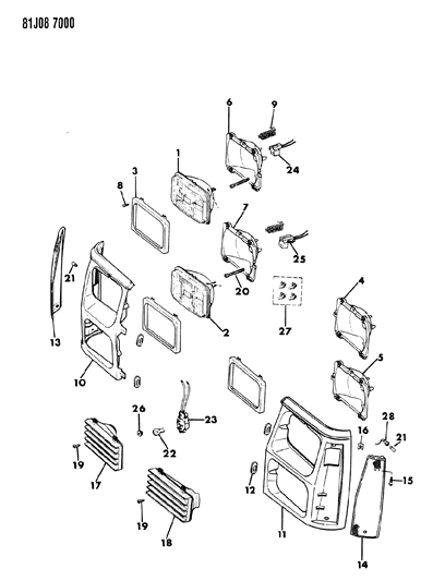1984 Jeep Cherokee Side Marker Lamp Diagram for 56001528