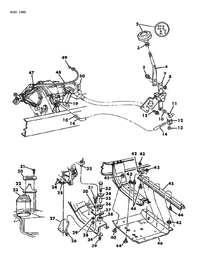 1984 Dodge D350 Controls & Mounting, Transfer Case Diagram 2 - Thumbnail