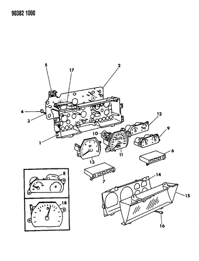 1991 Dodge Dakota Circuit Board Diagram for 4375410