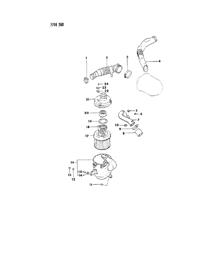 1987 Dodge Colt Air Cleaner Diagram 1 - Thumbnail