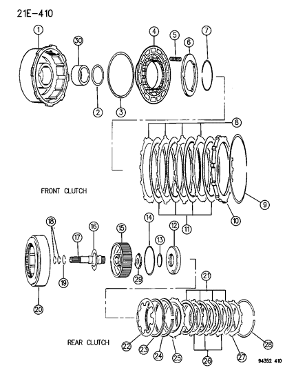 1994 Dodge Ram 2500 Snap Ring, Rear Clutch Reaction Plate, 7" O.D. Diagram for 2466811