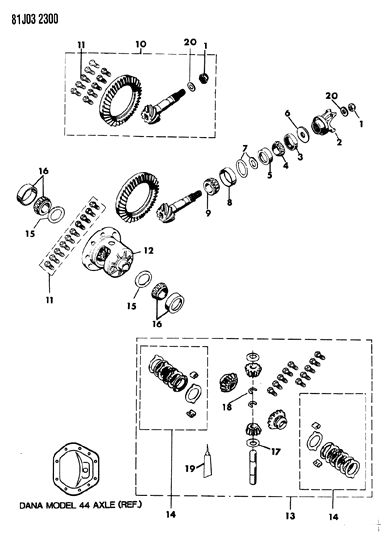 1986 Jeep Comanche Differential & Gears Diagram 3 - Thumbnail