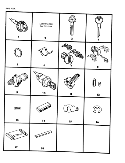 1984 Dodge Ramcharger Lock Cylinder Diagram for 4354158