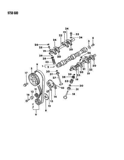 1989 Dodge Colt Camshaft & Valves Diagram 1 - Thumbnail