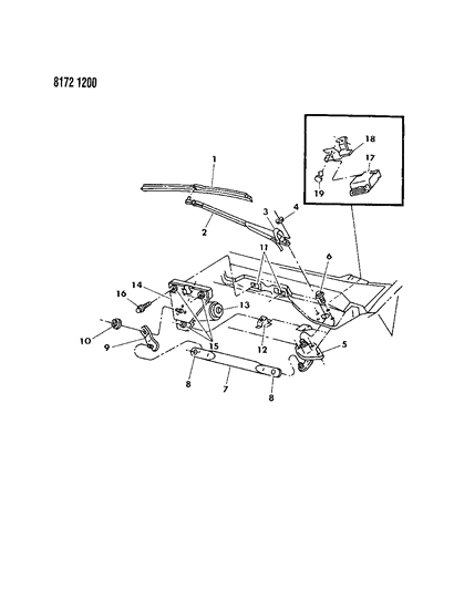 1988 Chrysler LeBaron GTS Windshield Wiper System Diagram