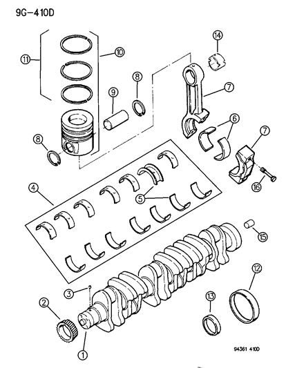 1996 Dodge Ram 2500 Piston Rings Diagram for 4761334