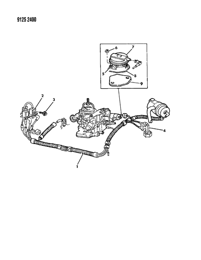 1989 Chrysler LeBaron GTC EGR System Diagram 3 - Thumbnail