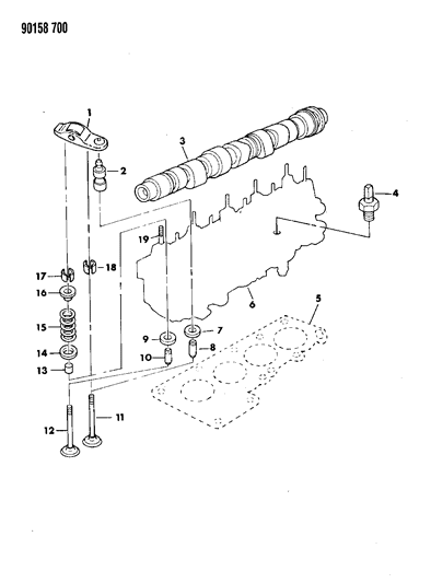 1990 Chrysler LeBaron GTC Camshaft & Valves Diagram 2 - Thumbnail