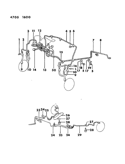 1984 Dodge Conquest Lines & Hoses, Brake Diagram 3 - Thumbnail