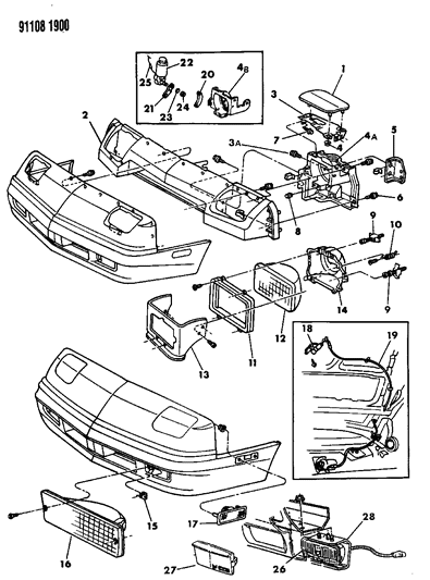 1991 Dodge Daytona Socket, Parking / Turn / Side Marker / Daytime Running Lamps Diagram for 4399900