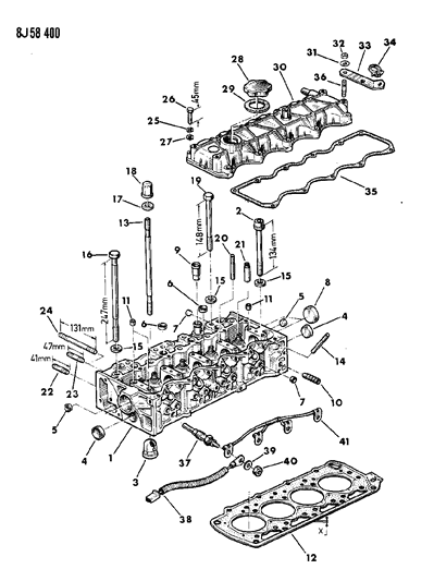 1990 Jeep Comanche Cylinder Head Diagram 1 - Thumbnail