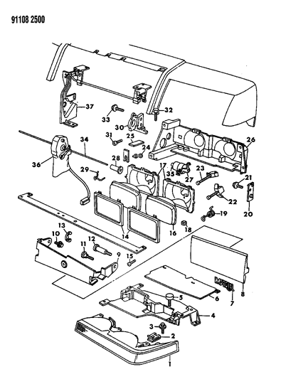 1991 Chrysler Imperial Lamps - Front Rotating Diagram 1 - Thumbnail