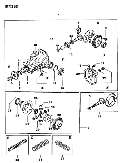 1991 Dodge Stealth Front Shim Diagram for MB569391