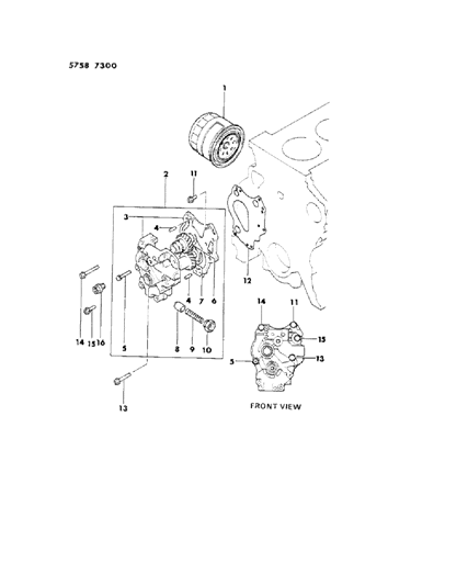 1986 Chrysler Conquest Oil Pump & Oil Filter Diagram 5 - Thumbnail