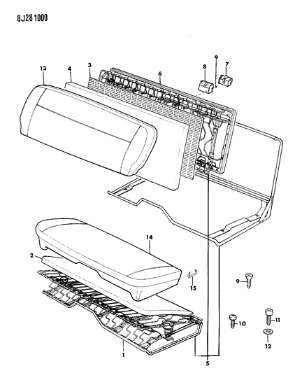 1987 Jeep Grand Wagoneer Lock Bolt, Rear Diagram for J4004554