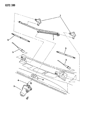 1987 Dodge D150 Windshield Wiper System Diagram