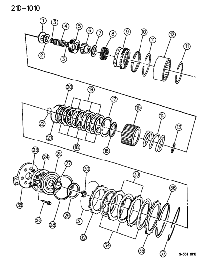 1994 Dodge Ram Wagon Clutch , Overdrive With Gear Train Diagram