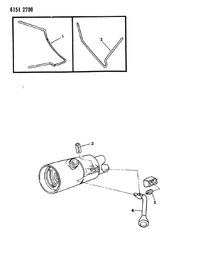 1986 Chrysler LeBaron GTS Lever - Column Shift & Indicator Diagram