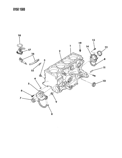 1988 Chrysler New Yorker Base Model Cylinder Block Diagram 2 - Thumbnail