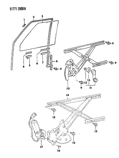 1991 Dodge Ram 50 Holder, Glass, Front Driver Side Diagram for MB422181