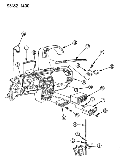 1993 Chrysler LeBaron Panel, Instrument Diagram for ET71LV8