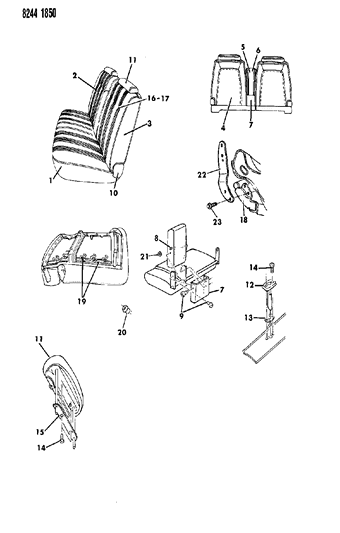 1988 Dodge Diplomat Seat - Front Fleet - Police & Others Diagram 4 - Thumbnail