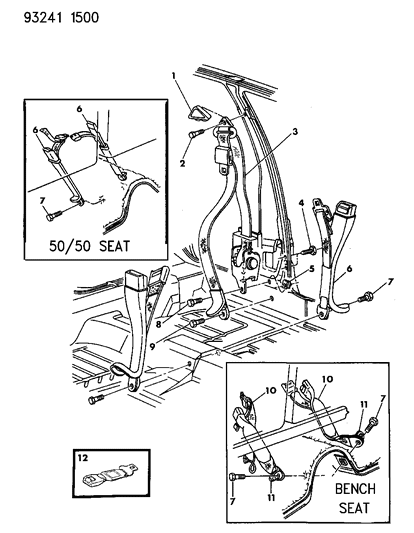 1993 Dodge Dynasty Front Seat Diagram for FL80KV4